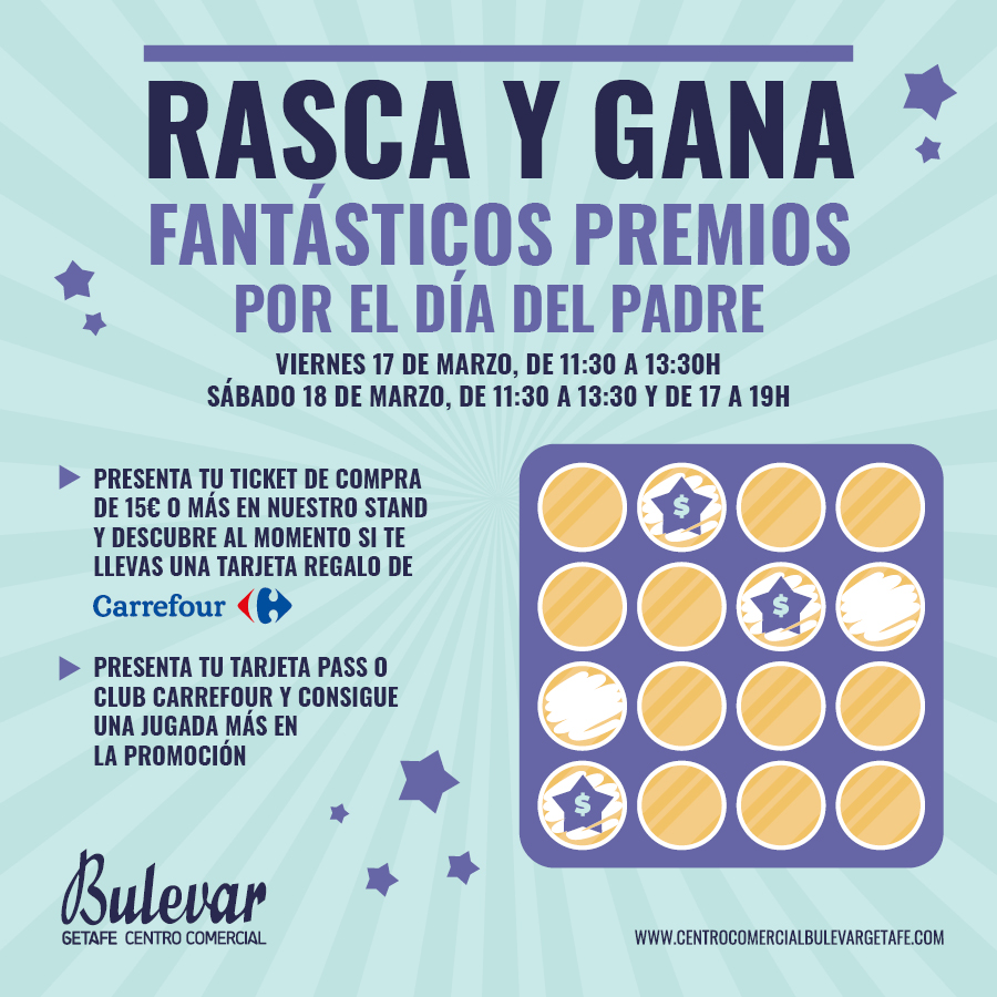 Rasca y gana fantásticos premios por este Día del Padre! - Centro Comercial  Bulevar Getafe