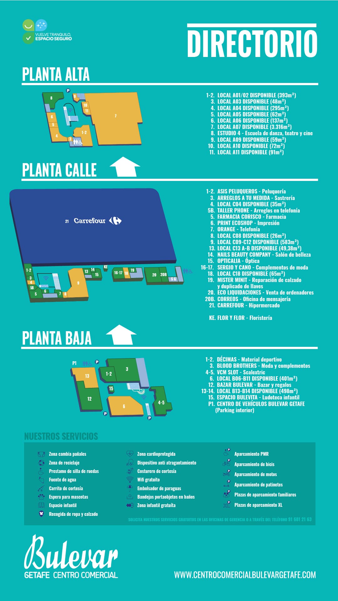 Plano centro comercial Bulevar Getafe